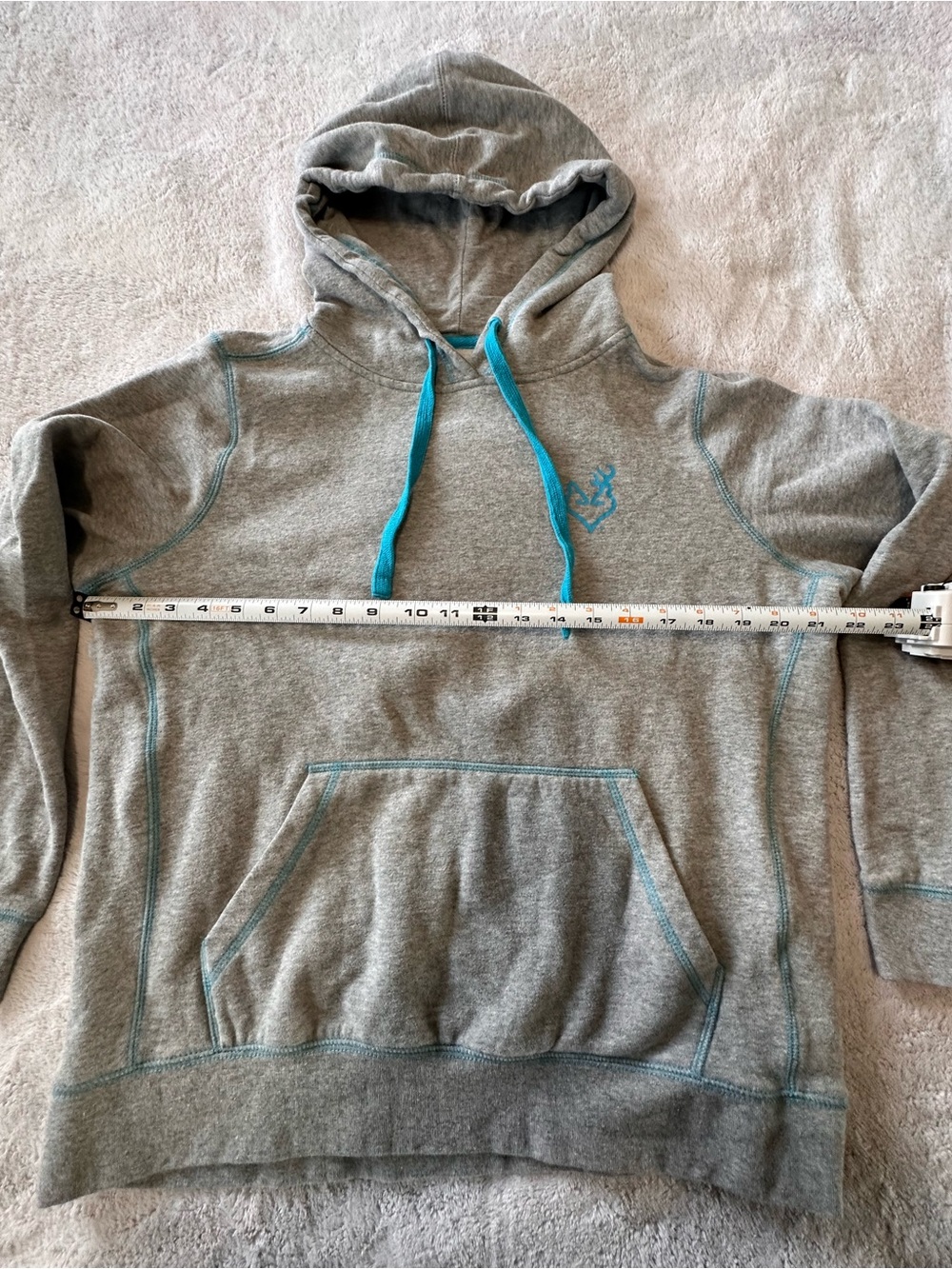 Ariat Gray Hoodie with Teal Accents - Picture 4 of 4